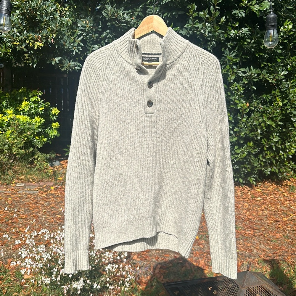 Banana Republic Italian Wool Fisherman’s Sweater Medium